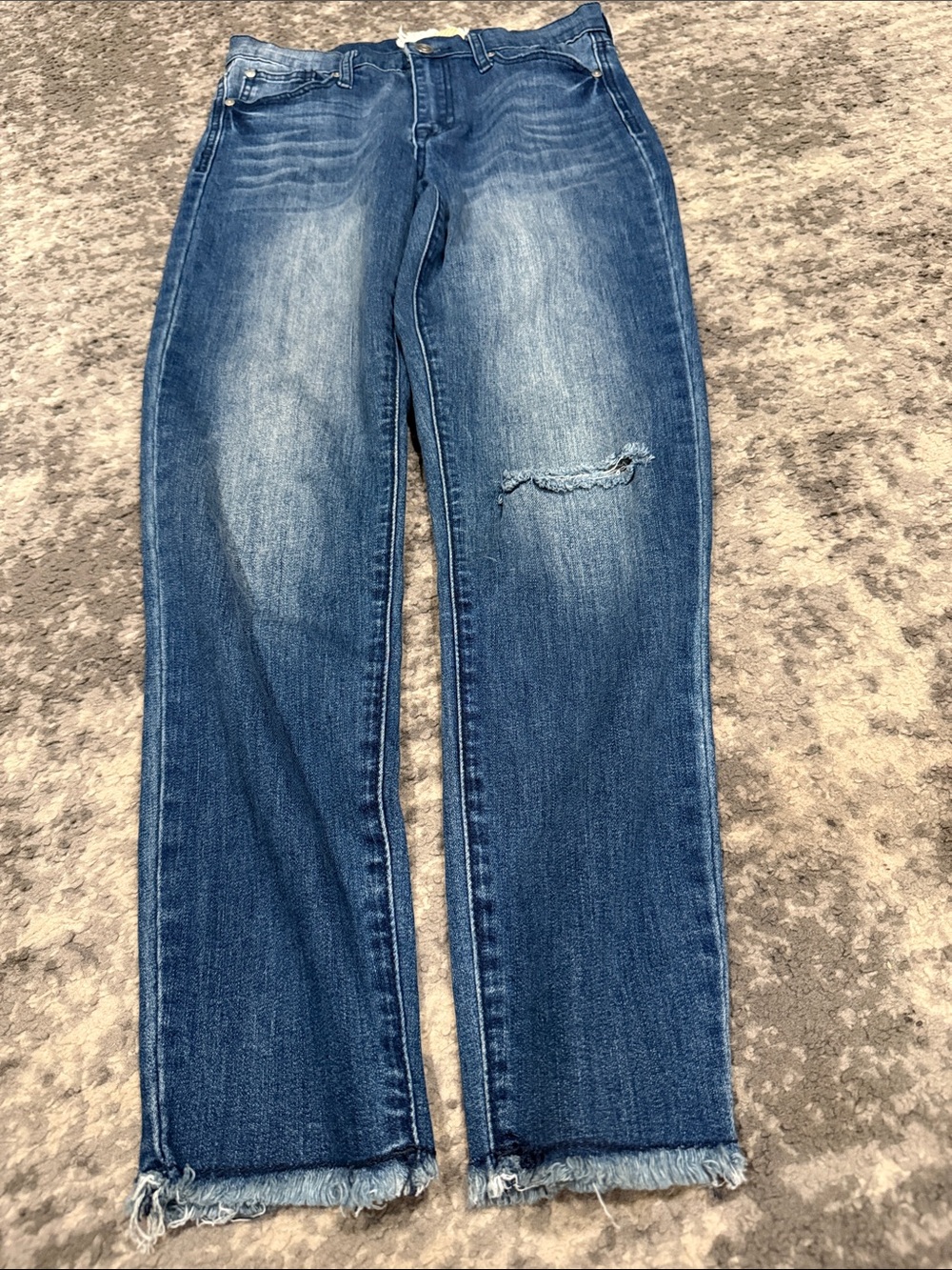 Altar'd State Medium Blue Distressed Straight-Leg Jeans